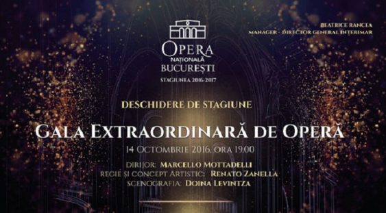 Opera Naţională Bucureşti deschide stagiunea 2016-2017