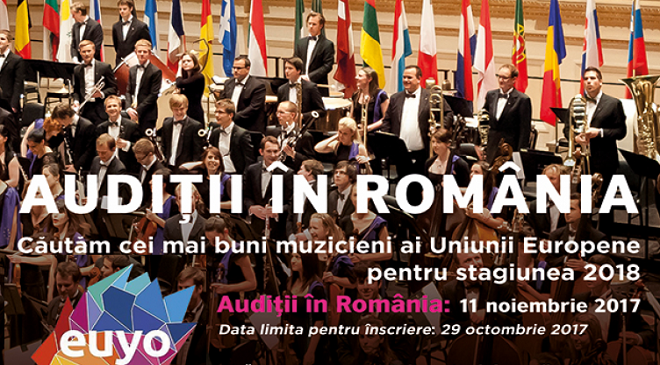 Audiții în România pentru Orchestra de Tineret a Uniunii Europene (EUYO)
