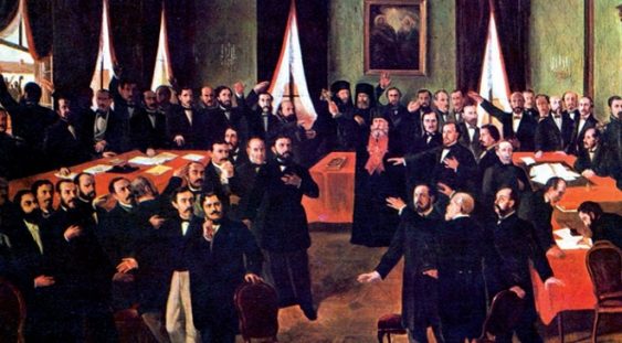 Lucrarea „Proclamarea Unirii”, de Theodor Aman, expusă de Ziua Unirii Principatelor