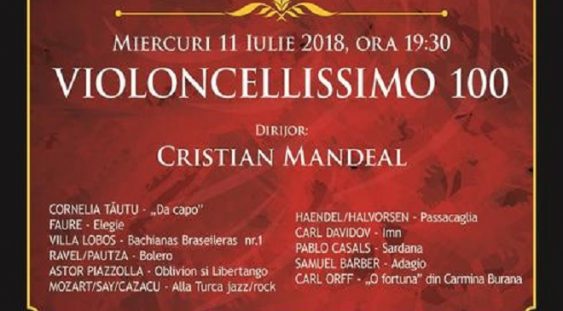 Cristian Mandeal dirijează 100 de violonceliști pe scena Ateneului Român