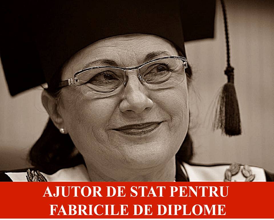 Ministrul Educației Ecaterina Andronescu salvează fabricile de doctorate!