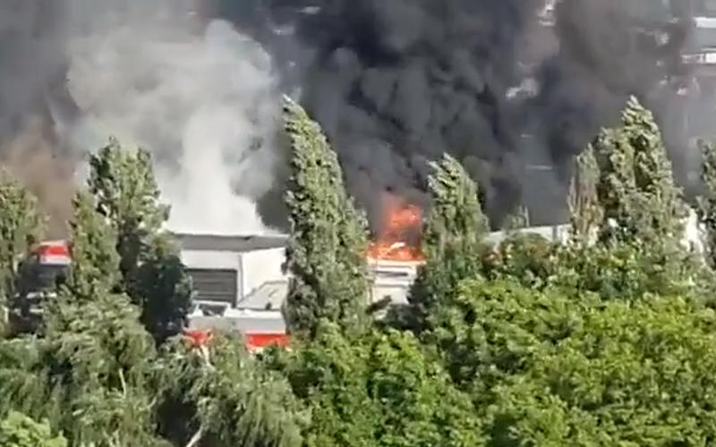 Incendiu puternic în sudul Capitalei