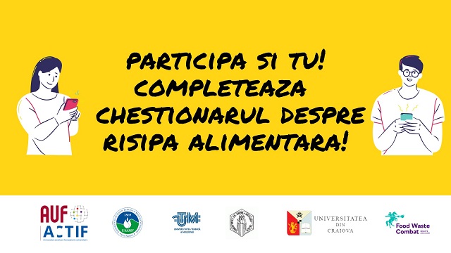 Participă la primul studiu la nivel regional despre risipa alimentară din gospodării