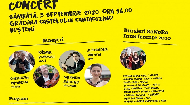 Concert al bursierilor SoNoRo Interferențe 2020 la Castelul Cantacuzino