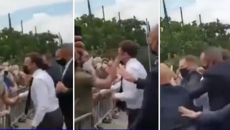 VIDEO | Emmanuel Macron, pălmuit în timpul unei băi de mulțime