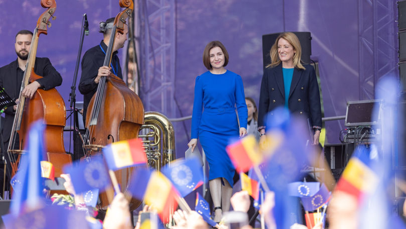 Maia-Sandu Cel mai mare miting pro-UE din Moldova