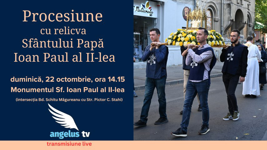 Procesiune cu relicva Sfântului Papă Ioan Paul al II-lea pe străzile Capitalei