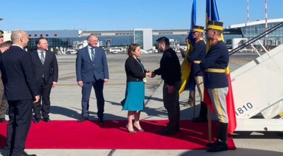 Președintele Ucrainean Volodimir Zelenski a ajuns la București