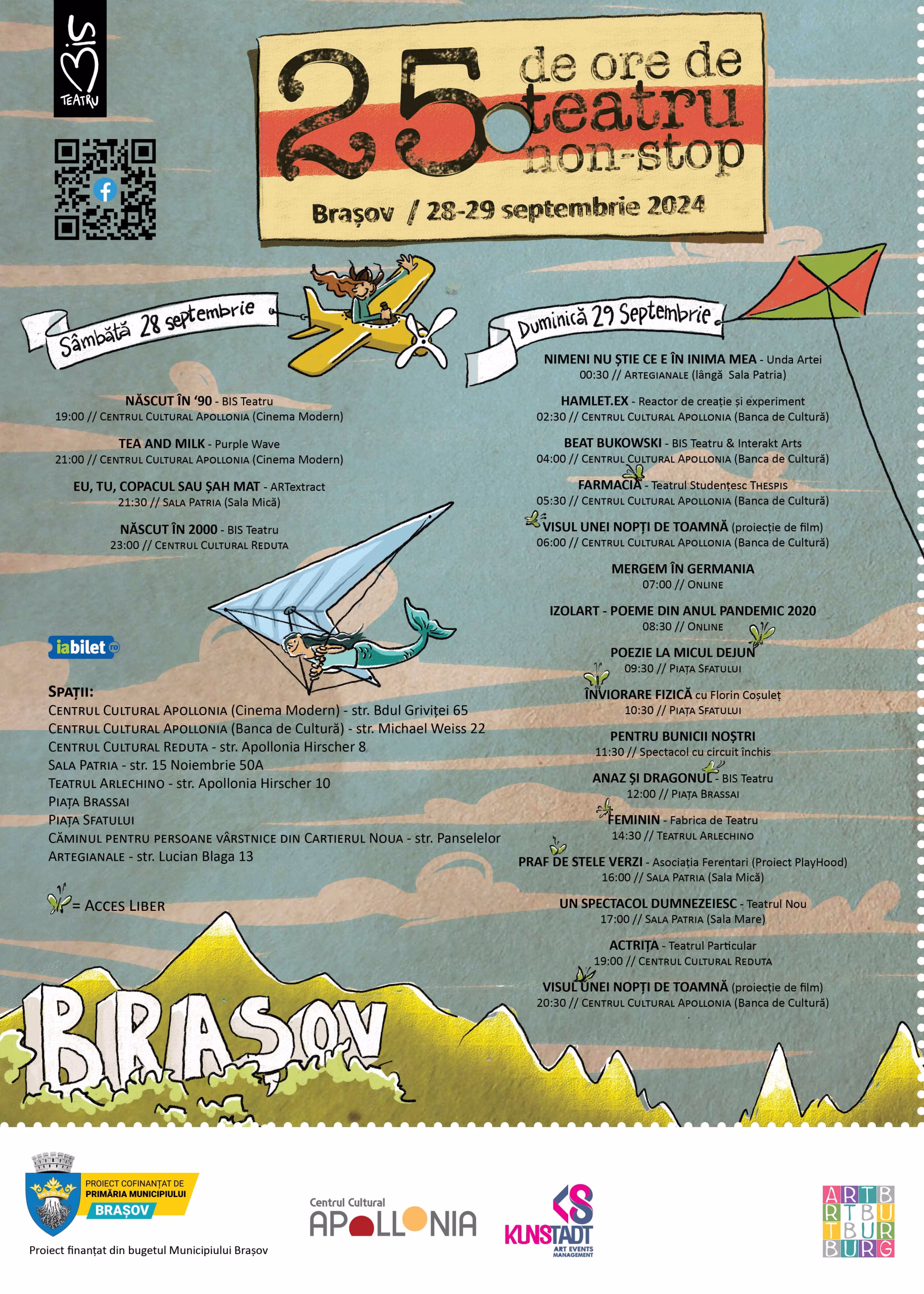 PROGRAM-25deore2024BV-scaled S-au pus în vânzare biletele pentru Festivalul 25 DE ORE DE TEATRU NON-STOP