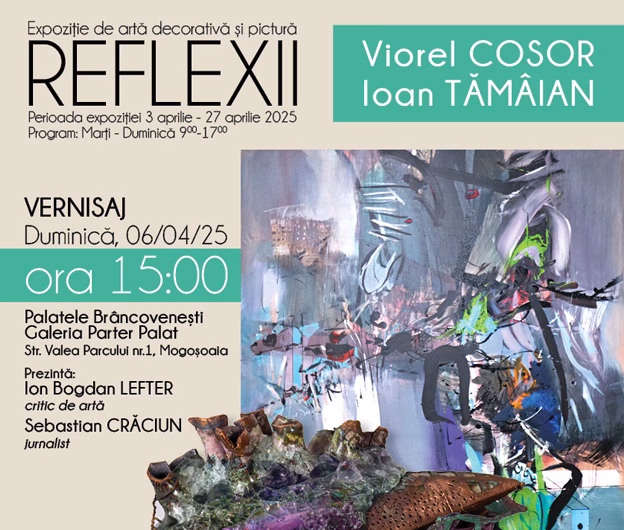 Expoziția „Reflexii” aduce la Palatul Brâncovenesc de la Mogoșoaia un dialog vizual între sticlă și culoare