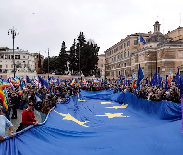 Peste 50.000 de oameni au participat la manifestația pentru Europa de la Roma