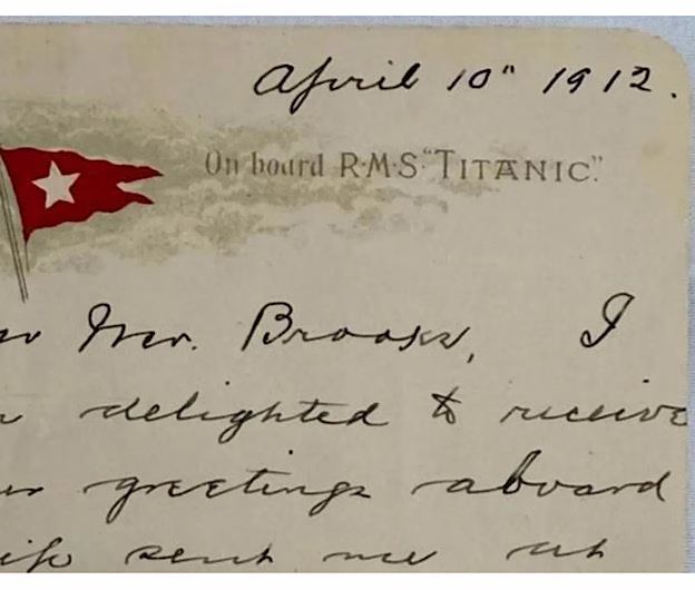 O scrisoare scrisă de un pasager al Titanicului, vândută la licitație pentru o sumă record