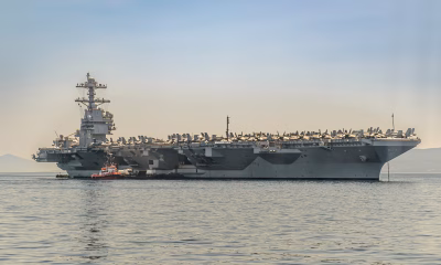 baza Souda, incendiul de la bord, insula Creta, Orientul Mijlociu, USS Gerald R. Ford