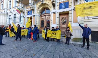 ancheta Politiei, audieri Poliţie, bărbat suspectat piatră, sediul AUR Cluj-Napoca, vandalisare sediu AUR