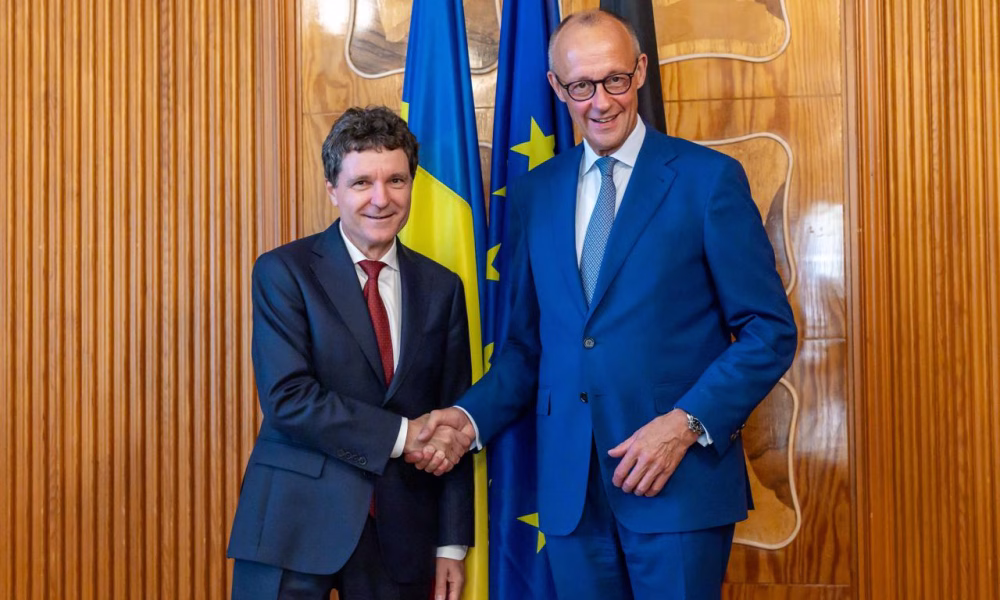 Nicuşor Dan discută cu cancelarul german despre securitate şi apărare