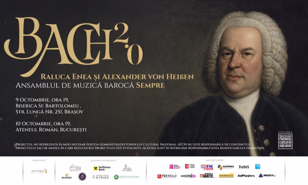 BACH 2.0, un proiect dedicat muzicii baroce și clavecinului, debutează la Brașov și București